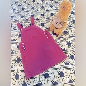 Adorable Girl’s Mauve Denim Overall Mini Dress (Sz. 11-12)